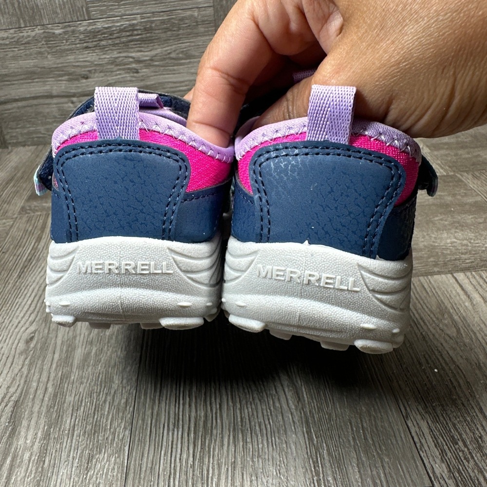 Merrell Hydro Trekker Sandal Kids 1M Navy Pink Purple Water Shoes MK126302 NEW - Picture 6 of 8